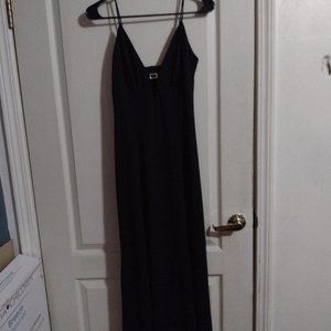 Floor length black dress